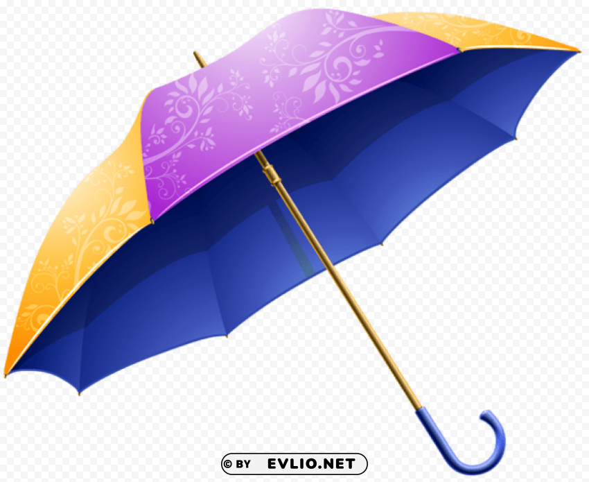 purple yellow umbrella Transparent Cutout PNG Graphic Isolation