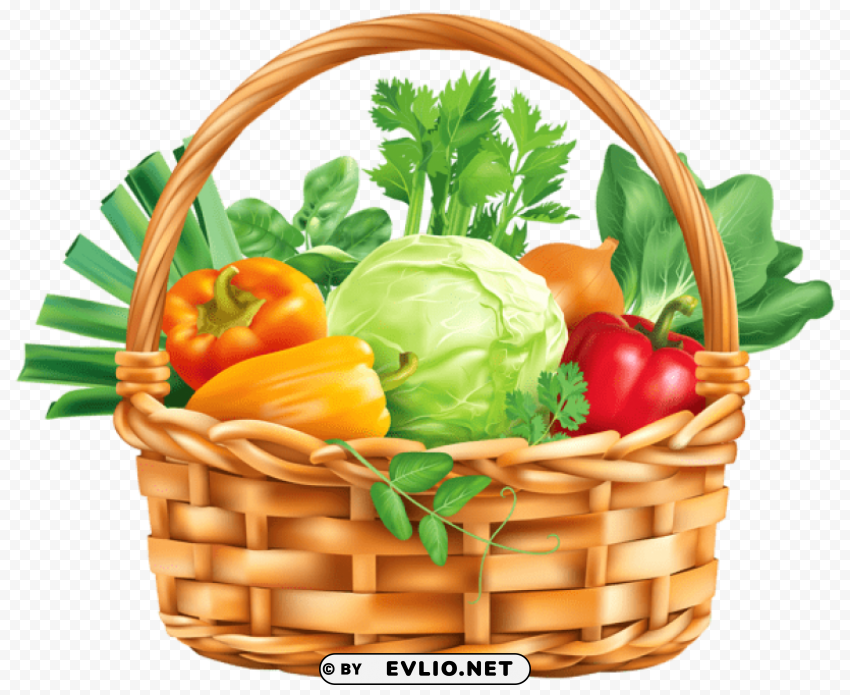 vegitable basket PNG with Transparency and Isolation