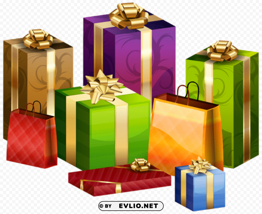 wrapped gifts transparent PNG graphics