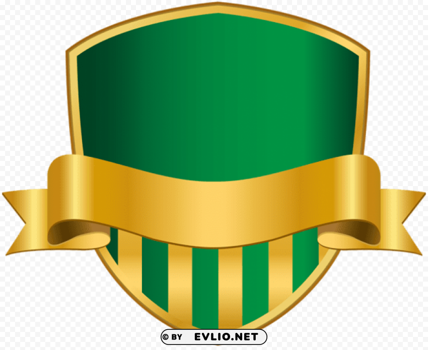 badge with banner green PNG design elements