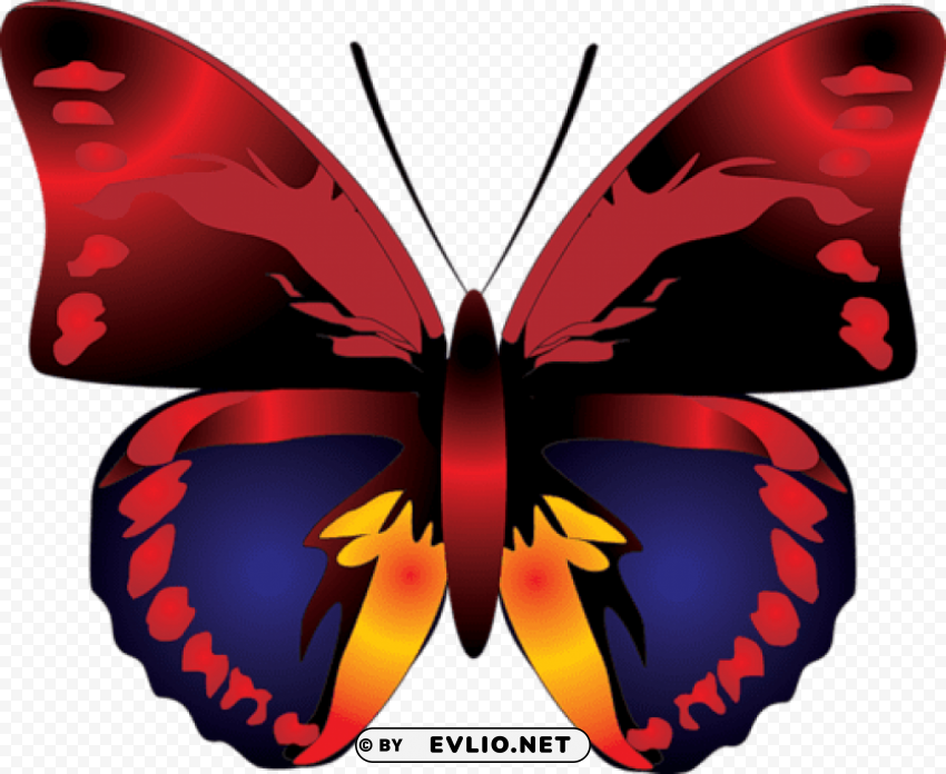 Cartoon Red Butterfly PNG Images With Clear Alpha Layer
