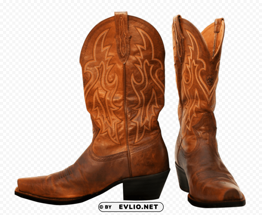 pair of cowboy boots Transparent Background Isolation in PNG Format