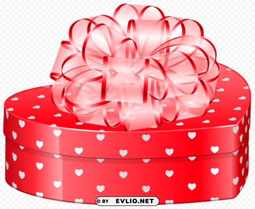 valentines day heart gift box with bowpicture Isolated Subject on HighQuality PNG