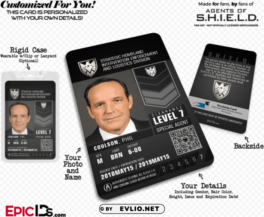agent shield id badge Isolated Character in Transparent PNG Format