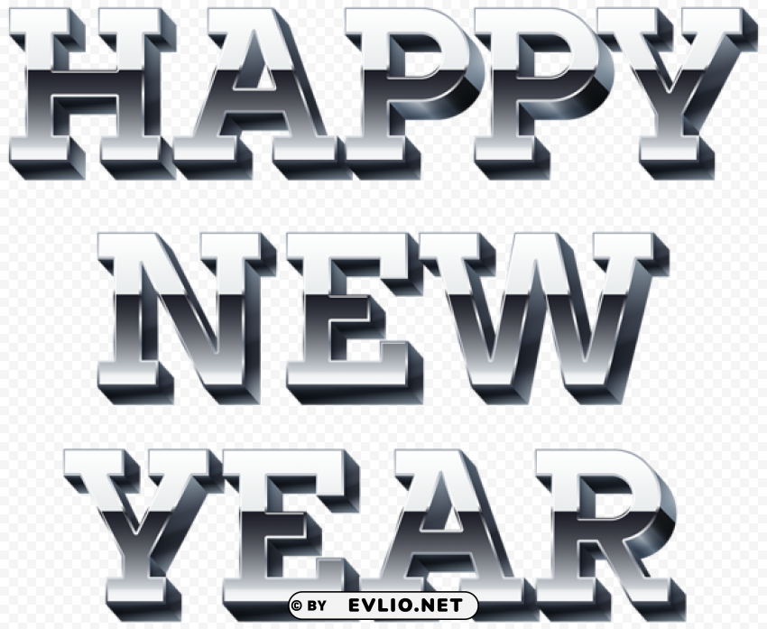 happy new year silver PNG graphics with clear alpha channel selection PNG image with transparent background - 2b9a46aa