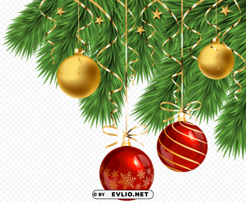 christmas balls corner decoration Clear Background PNG Isolated Design