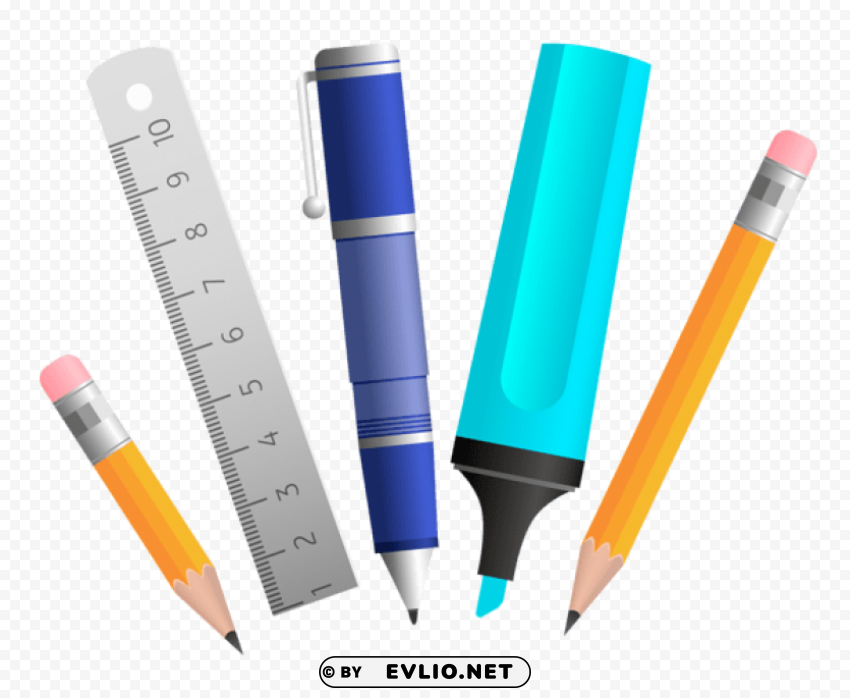 school tools PNG clipart with transparent background