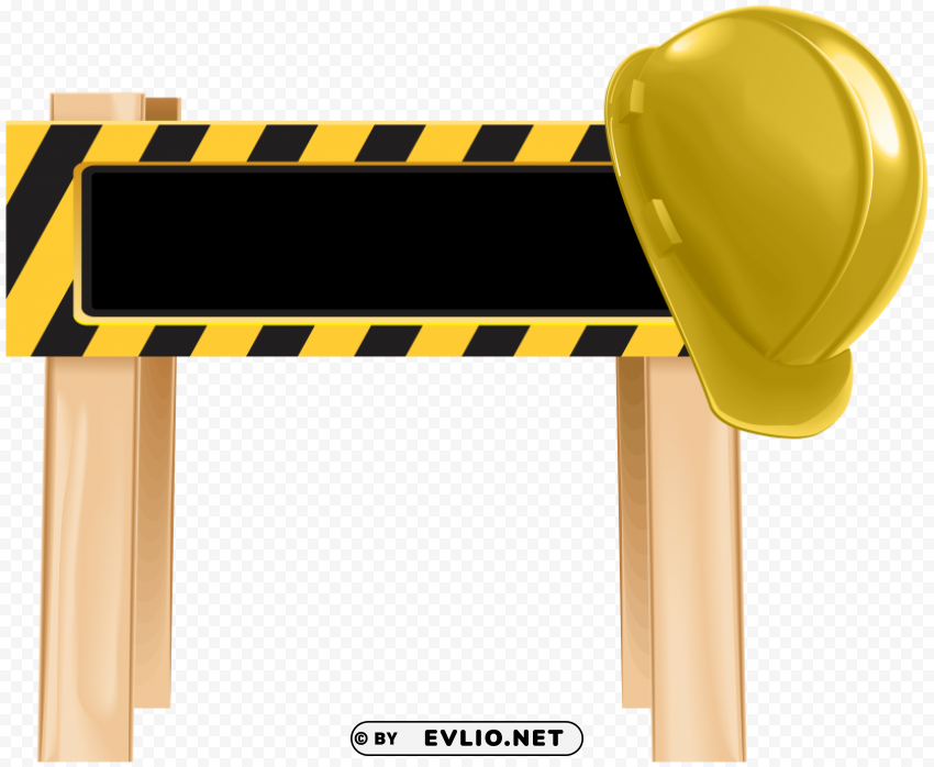 under construction barrier Clean Background Isolated PNG Illustration