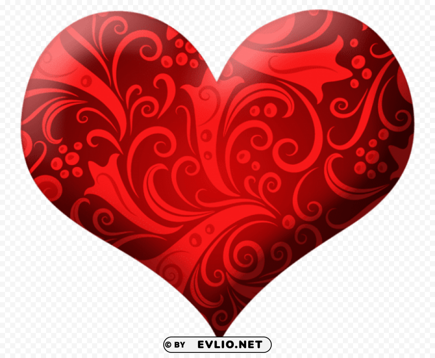 Red Heart With Ornamentspicture PNG Graphic With Isolated Design