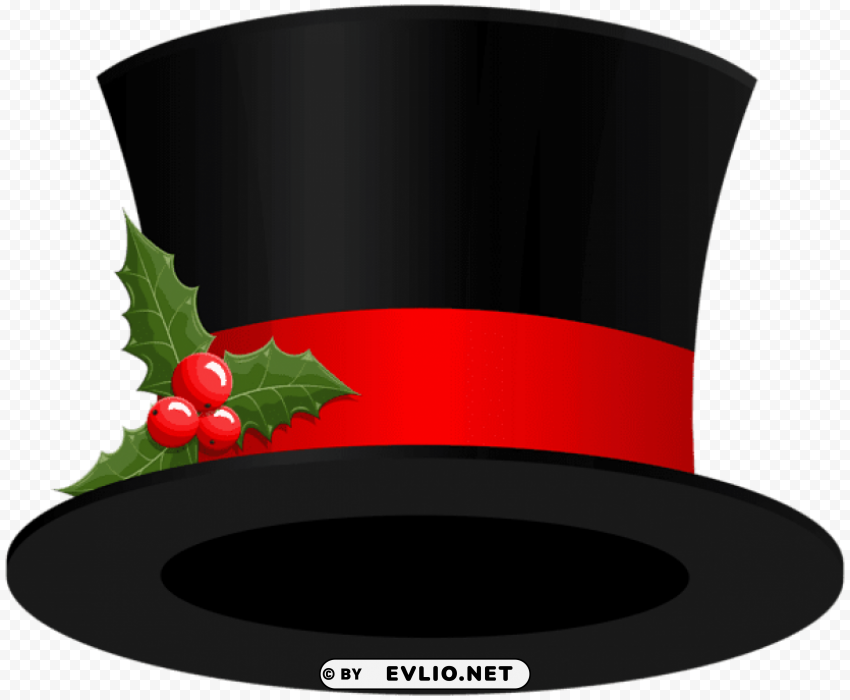 christmas top hat Transparent PNG Isolated Object Design