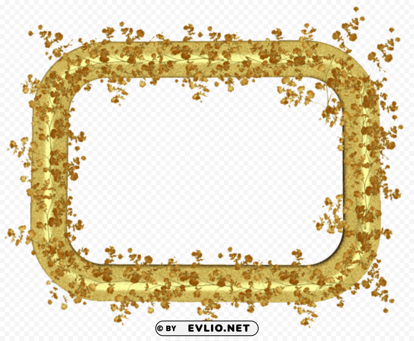 goldframe with gold leaves PNG clear background