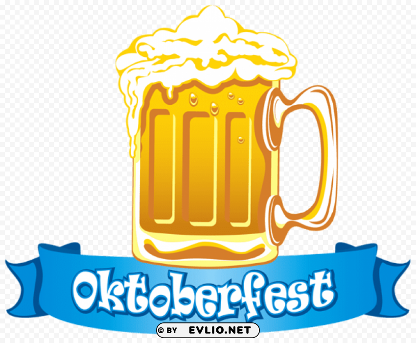 oktoberfest banner with beer PNG with transparent background free