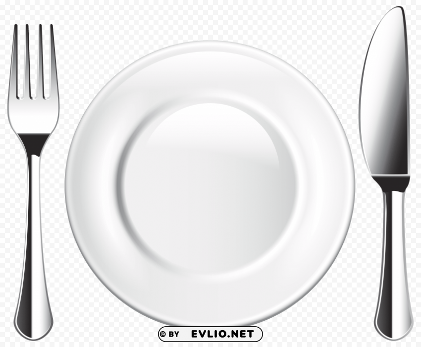 plate knife and fork PNG free download transparent background
