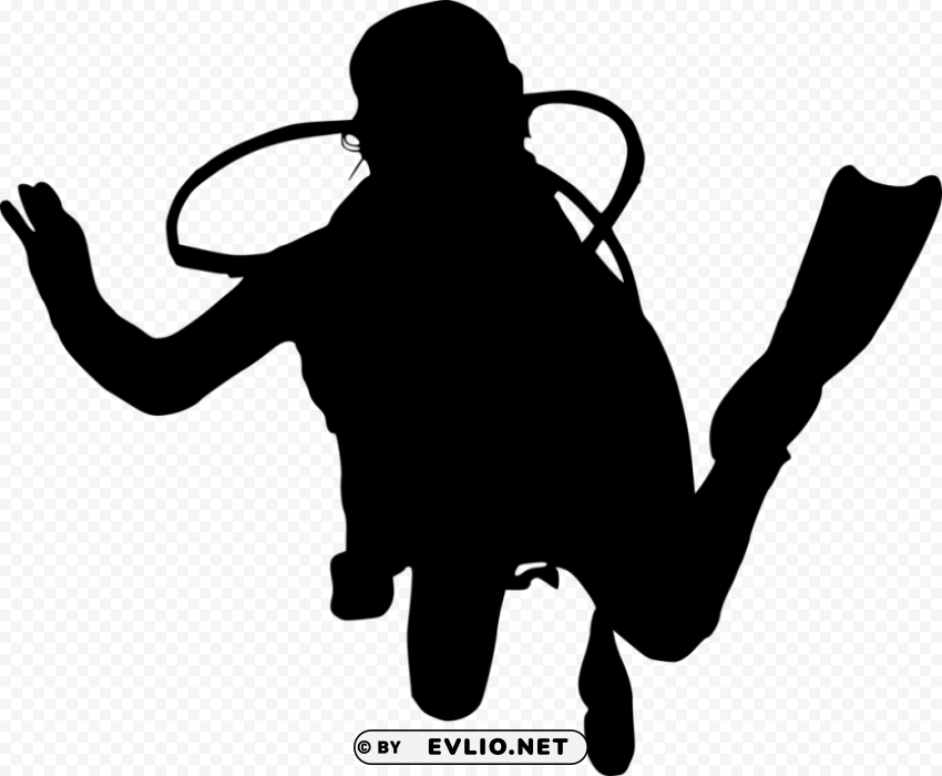 scuba diver silhouette PNG transparent pictures for projects