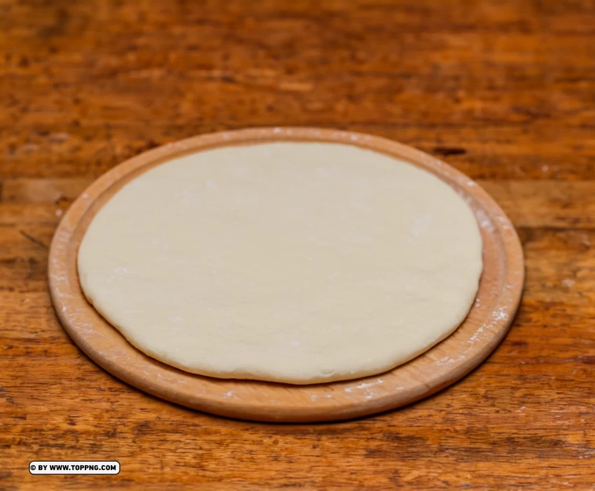Dough Placed on Rustic Wooden Plate HD Background PNG Image Isolated on Clear Backdrop