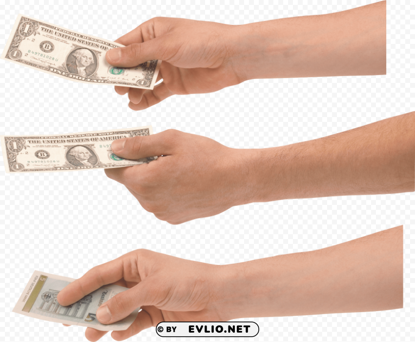 Moneys On Hand PNG Images With Alpha Mask