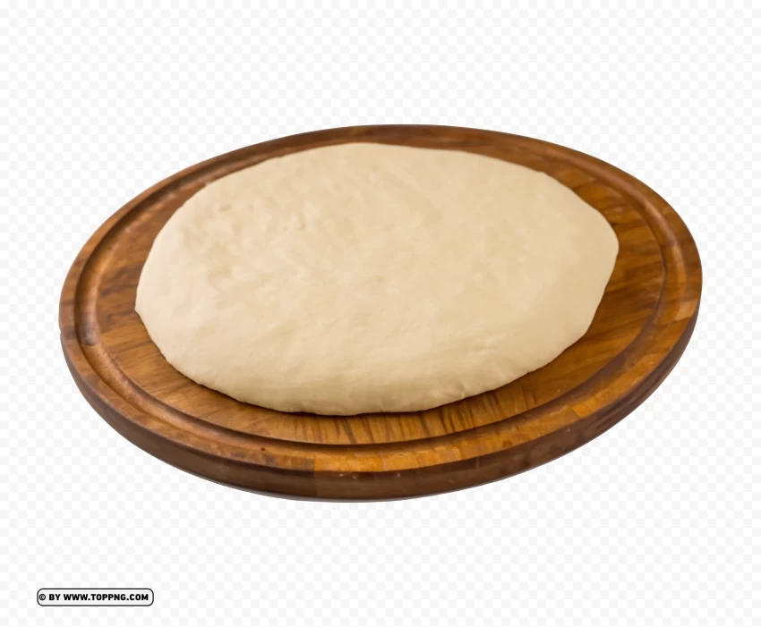 Rustic Dough on Wooden Plate For Free PNG Illustration Isolated on Transparent Backdrop