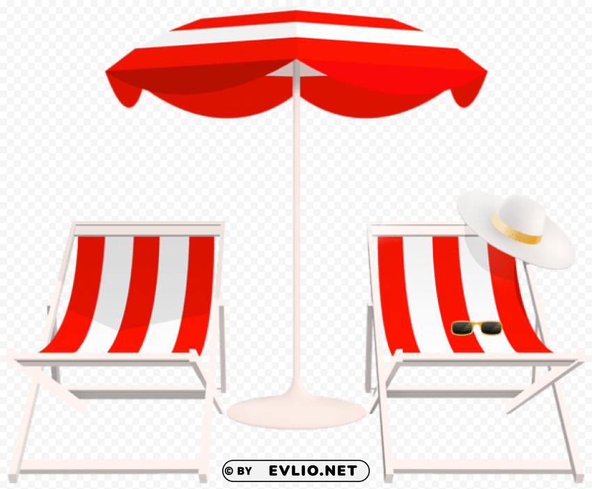 beach umbrella and chairs PNG images for printing