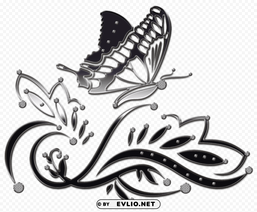butterfly decorative ornament PNG images for graphic design