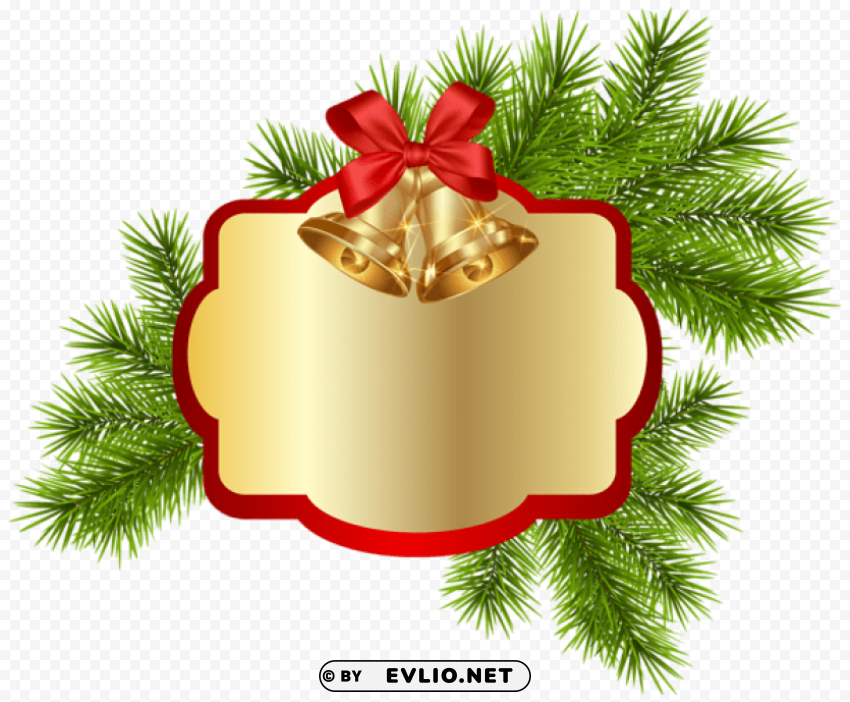 christmas blank decor with bells PNG images without BG