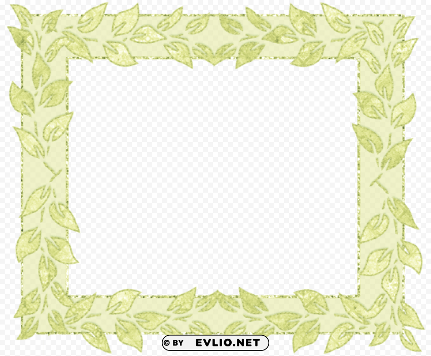 yellow frame with leafs PNG transparent images for social media