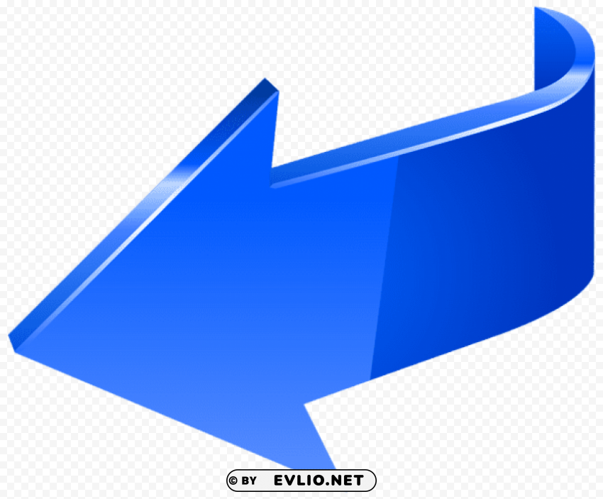 blue arrow left transparent Isolated Item on HighQuality PNG