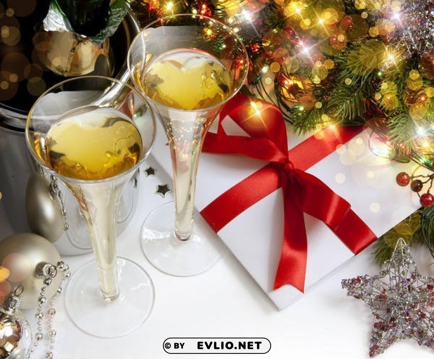 christmaswith champagne glasses Clear PNG pictures free