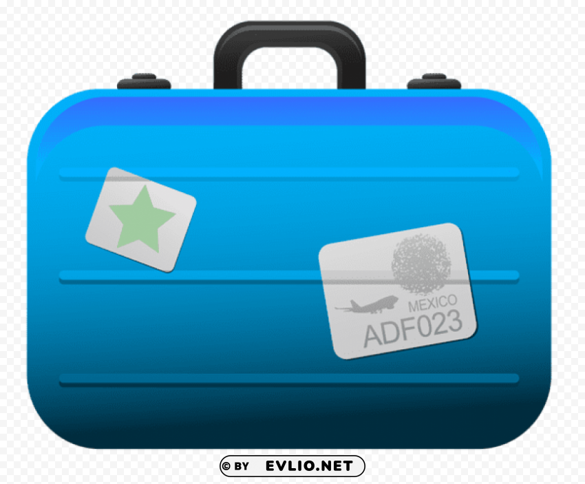 transparent blue suitcasepicture Clean Background Isolated PNG Image