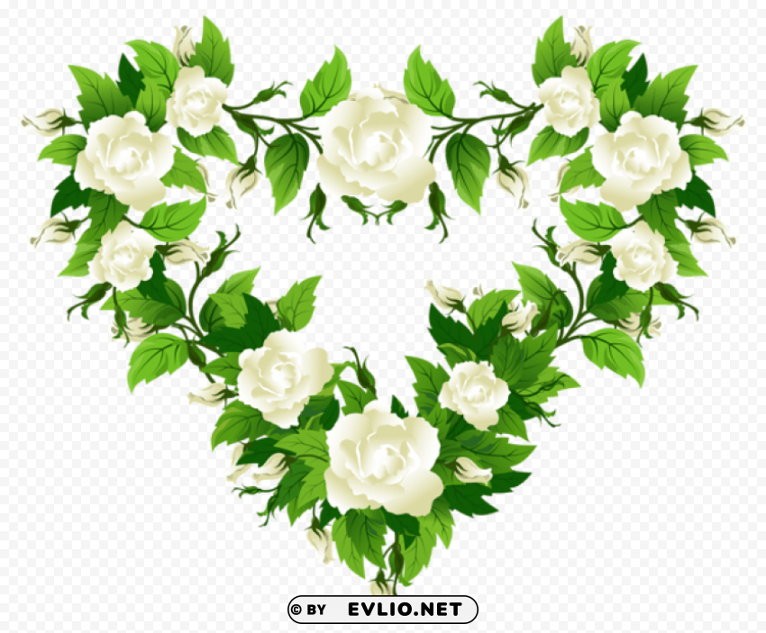 white roses heart decorpicture Free PNG images with alpha channel