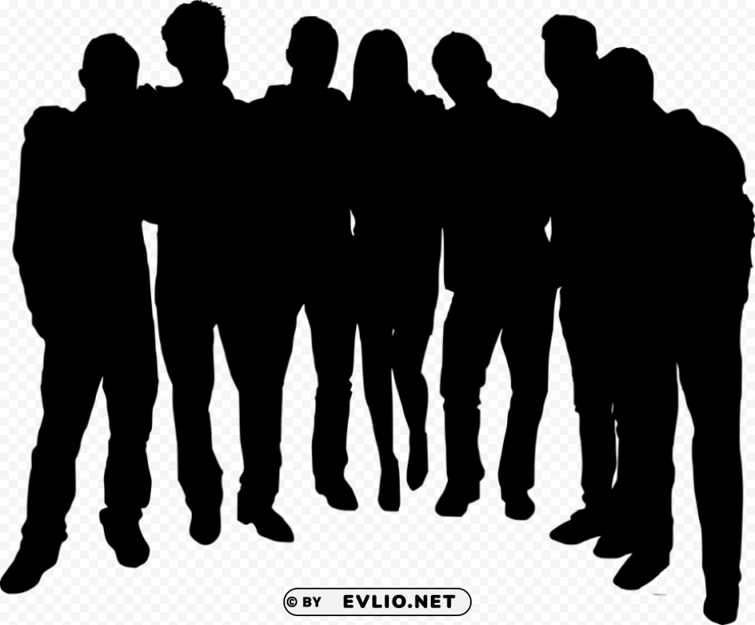 group photo posing silhouette PNG images without BG