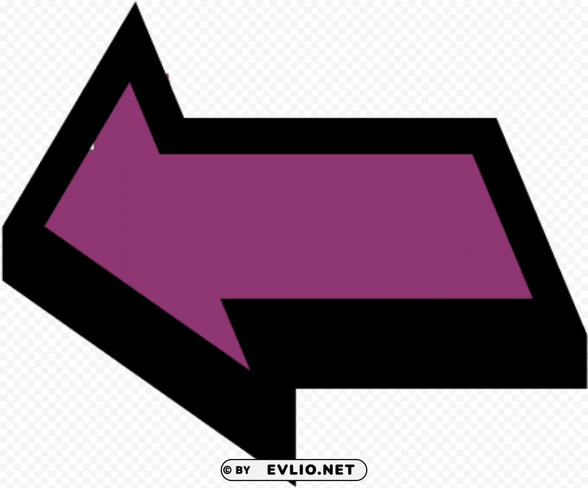 Mauve color arrow looking left Transparent Background PNG Isolated Element