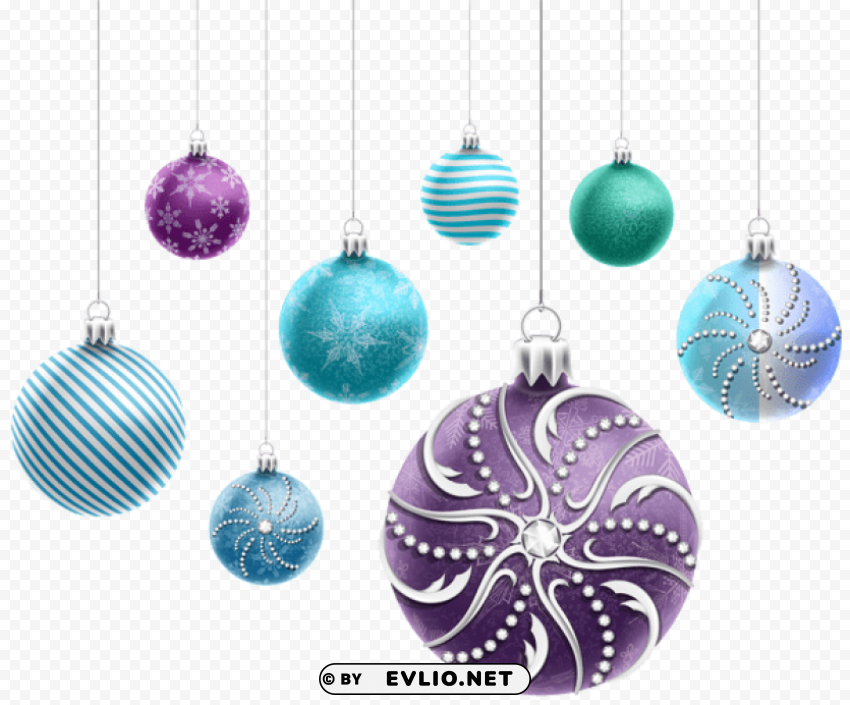 beautiful christmas ornaments PNG for digital art