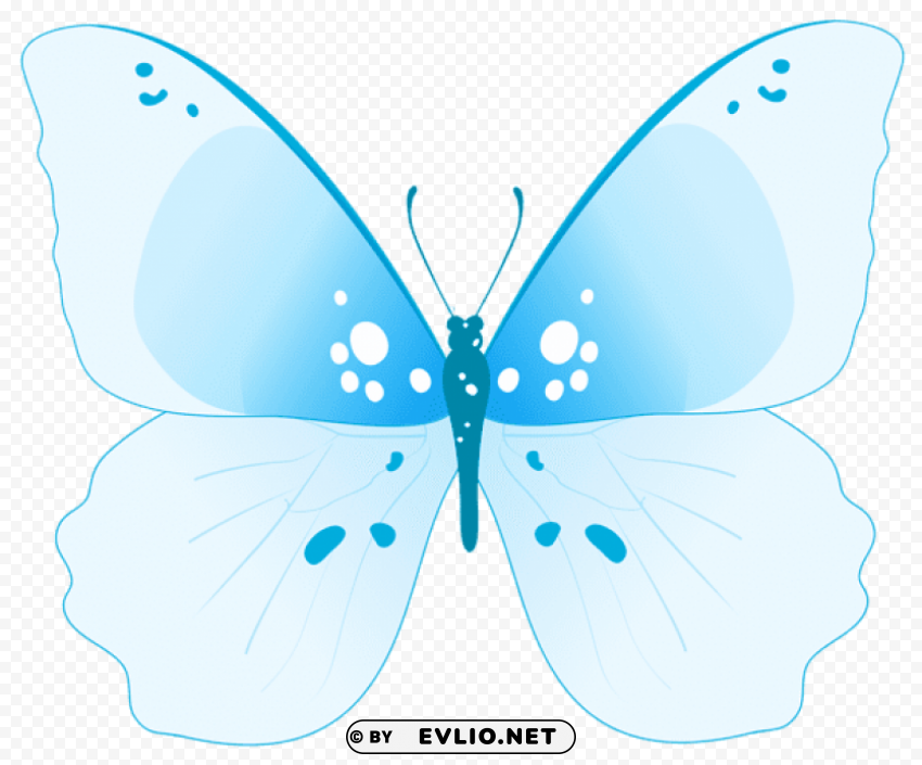 Blue Butterfly Isolated Artwork On HighQuality Transparent PNG