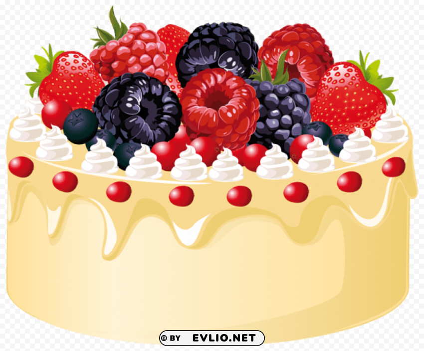 fruit cake with candle ClearCut Background Isolated PNG Art