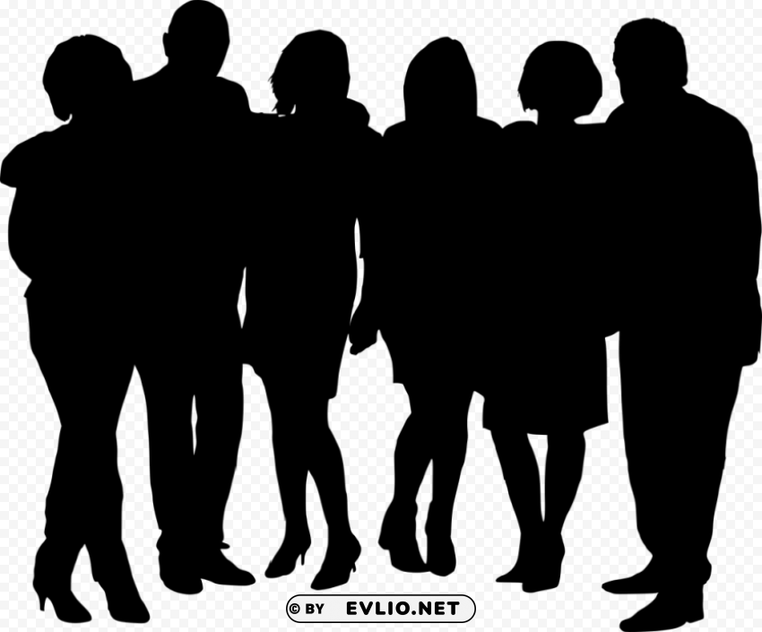 group photo posing silhouette PNG images with transparent layering