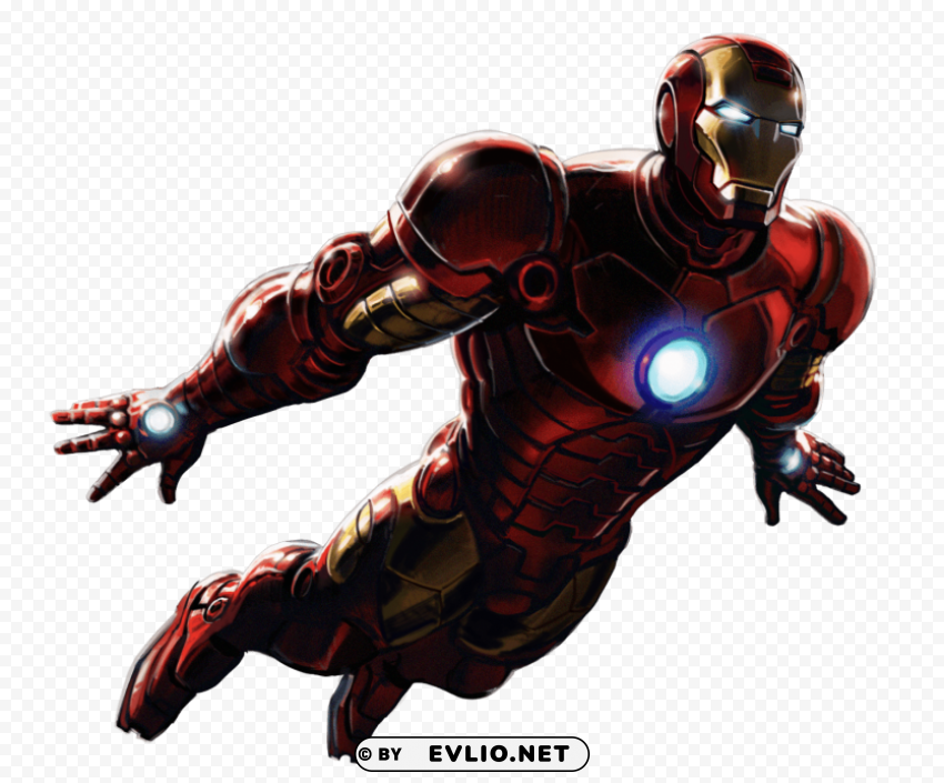 Iron Man Flying Up PNG Icons With Transparency