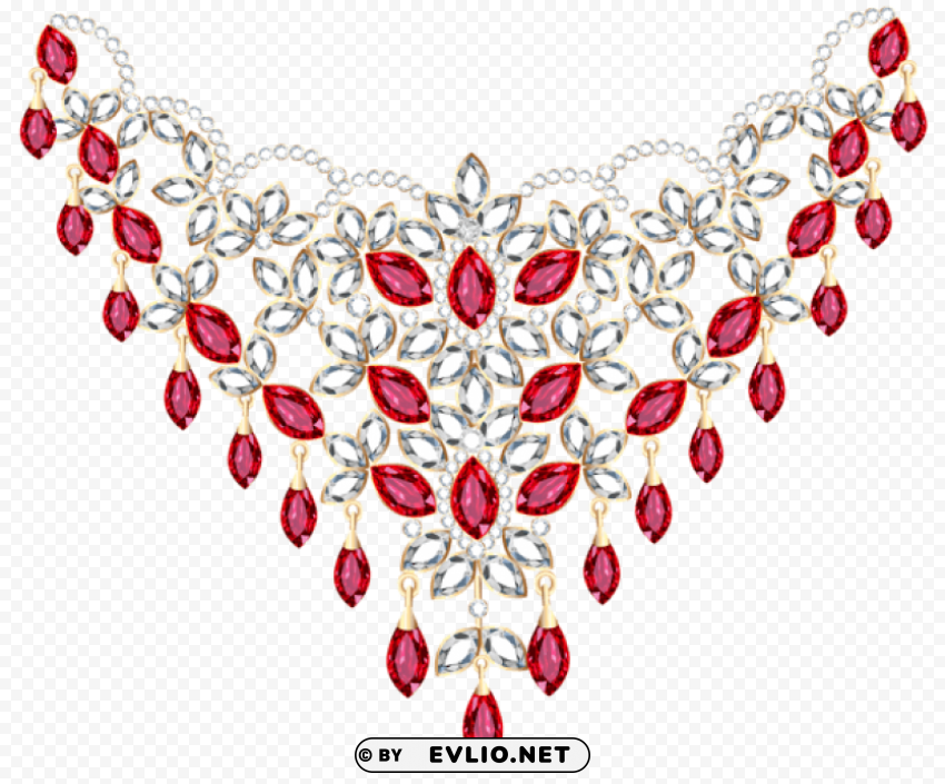 transparent diamond and ruby necklace PNG files with no backdrop wide compilation