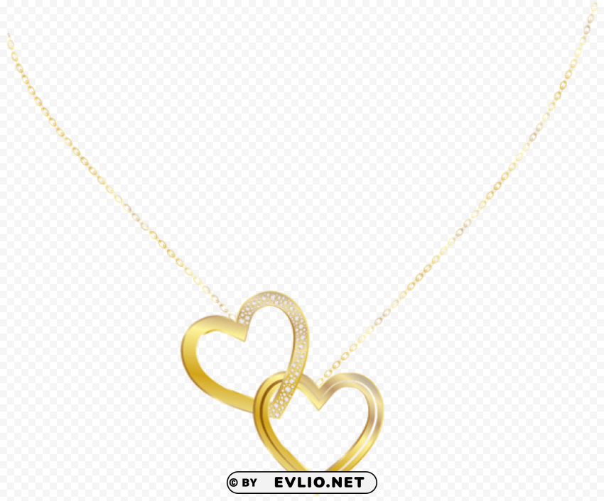 gold heart necklace PNG files with transparency