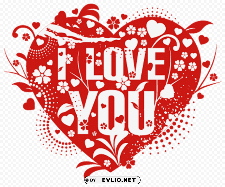 i love you heart decor PNG photo with transparency