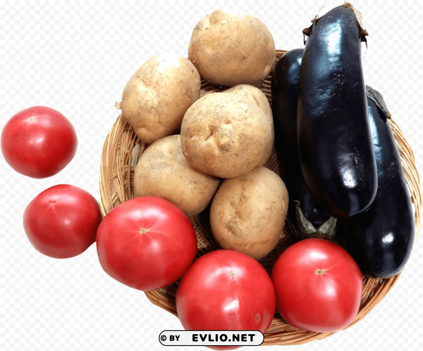 potatoes and tomato Transparent PNG Isolated Artwork