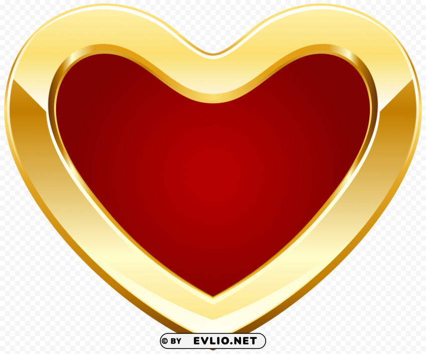 red and gold heart High-definition transparent PNG