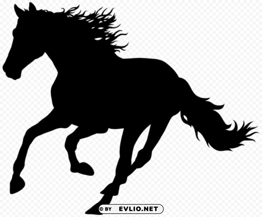 Running Horse Silhouette PNG For Presentations