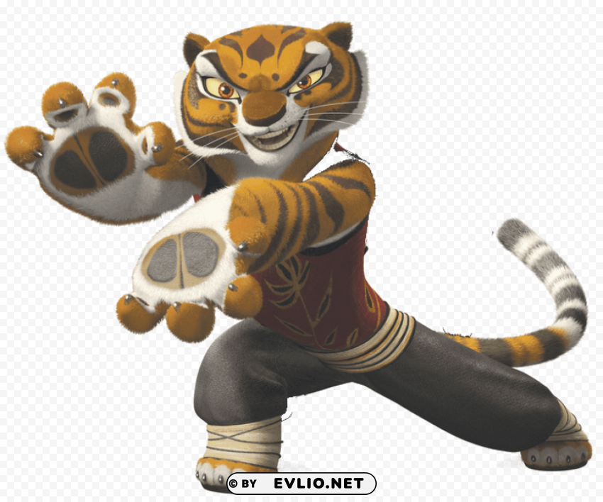 kung fu panda tiger PNG Image Isolated on Clear Backdrop