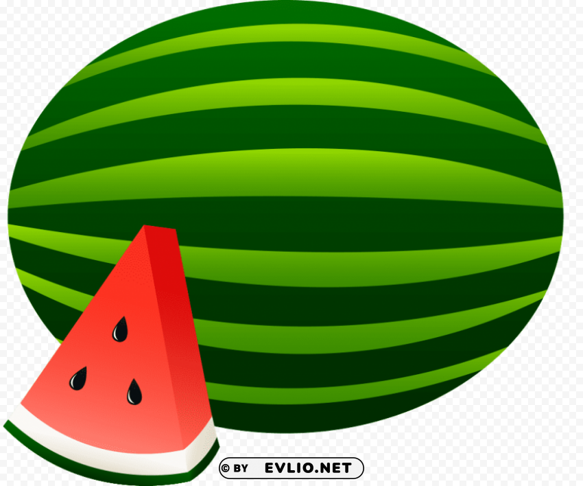 watermelon Clear Background Isolated PNG Illustration
