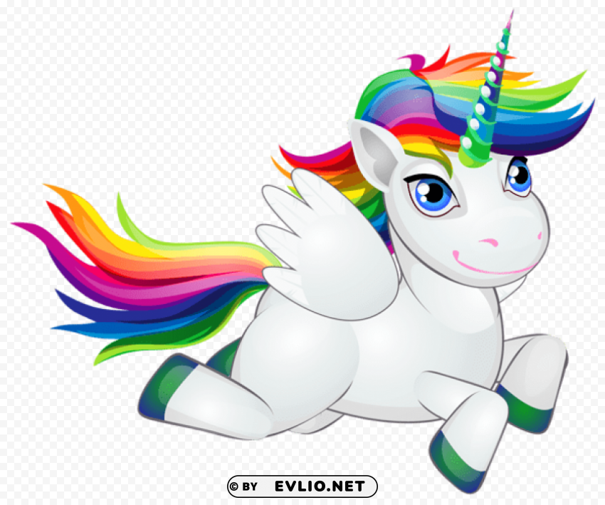 Cute Rainbow Pony Alpha Channel Transparent PNG