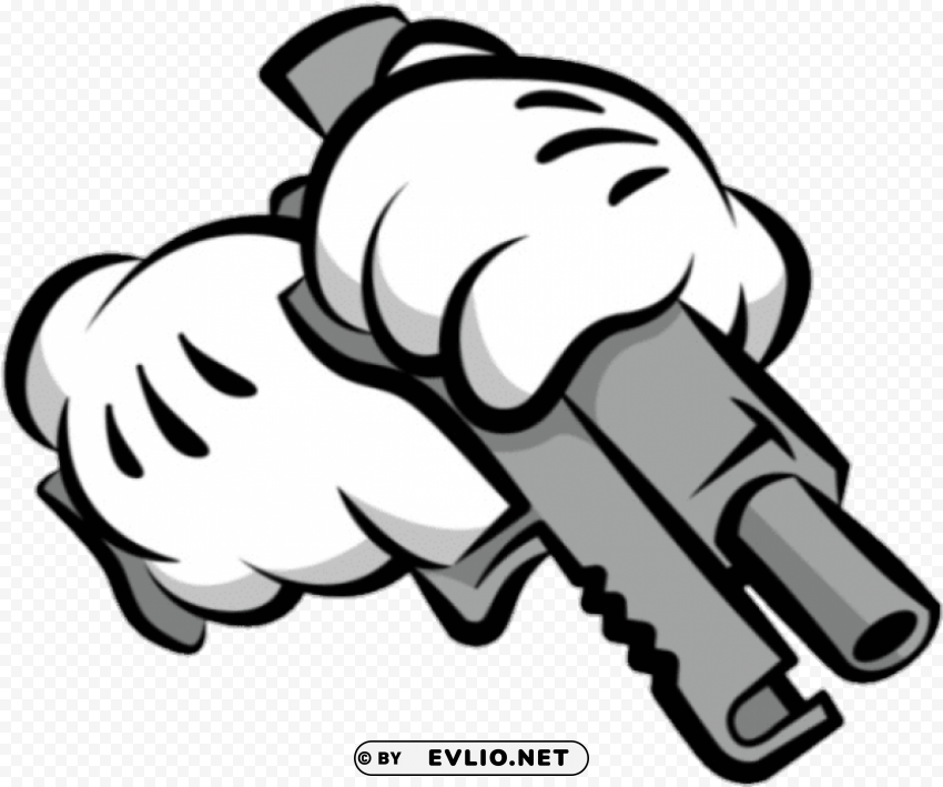 Mickey Mouse Hand With Gun PNG For Free Purposes