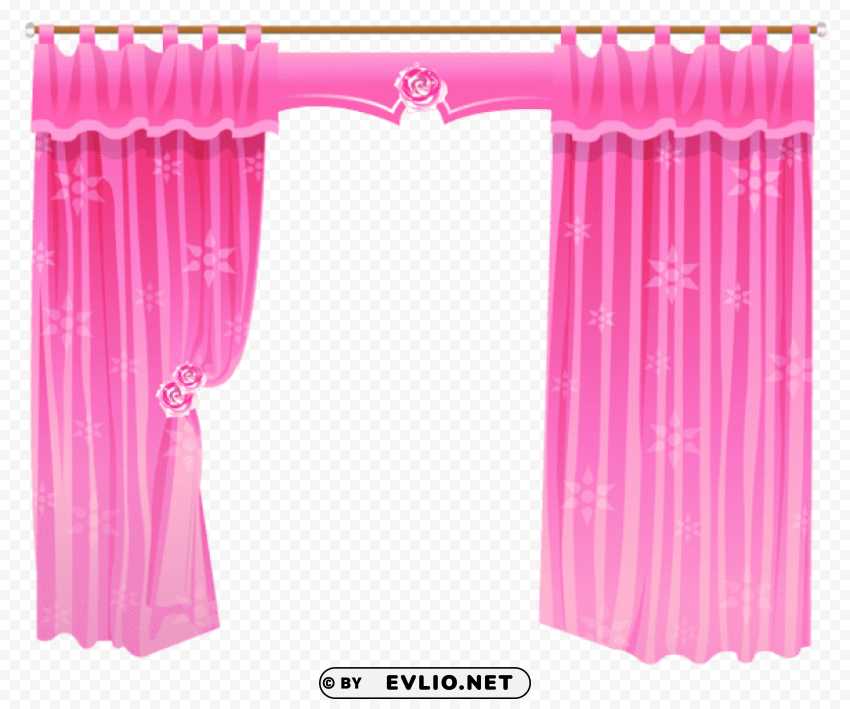 pink curtains PNG Graphic with Transparent Isolation clipart png photo - 9eb71fb3