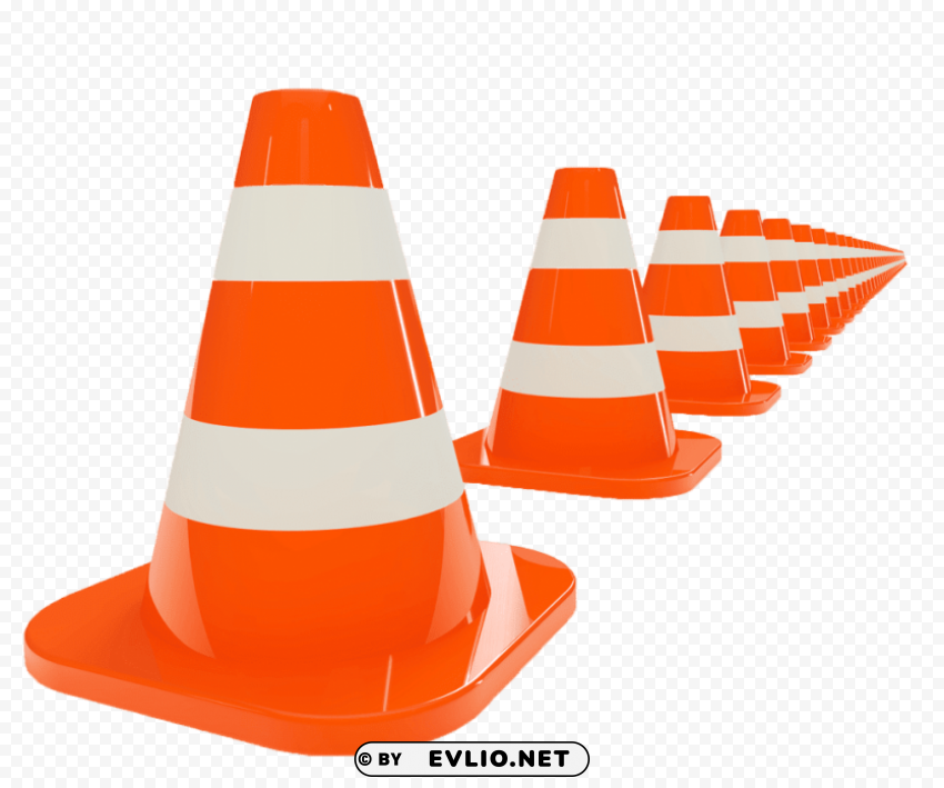 traffic cone line illustration Transparent PNG Isolated Element