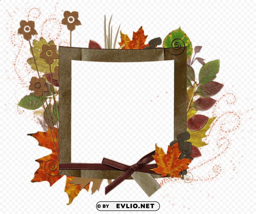 Transparent Autumn Frame Clear Background PNG Elements