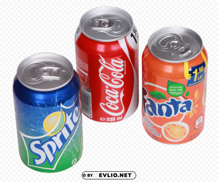 soda cans cola fanta sprite HighQuality PNG with Transparent Isolation